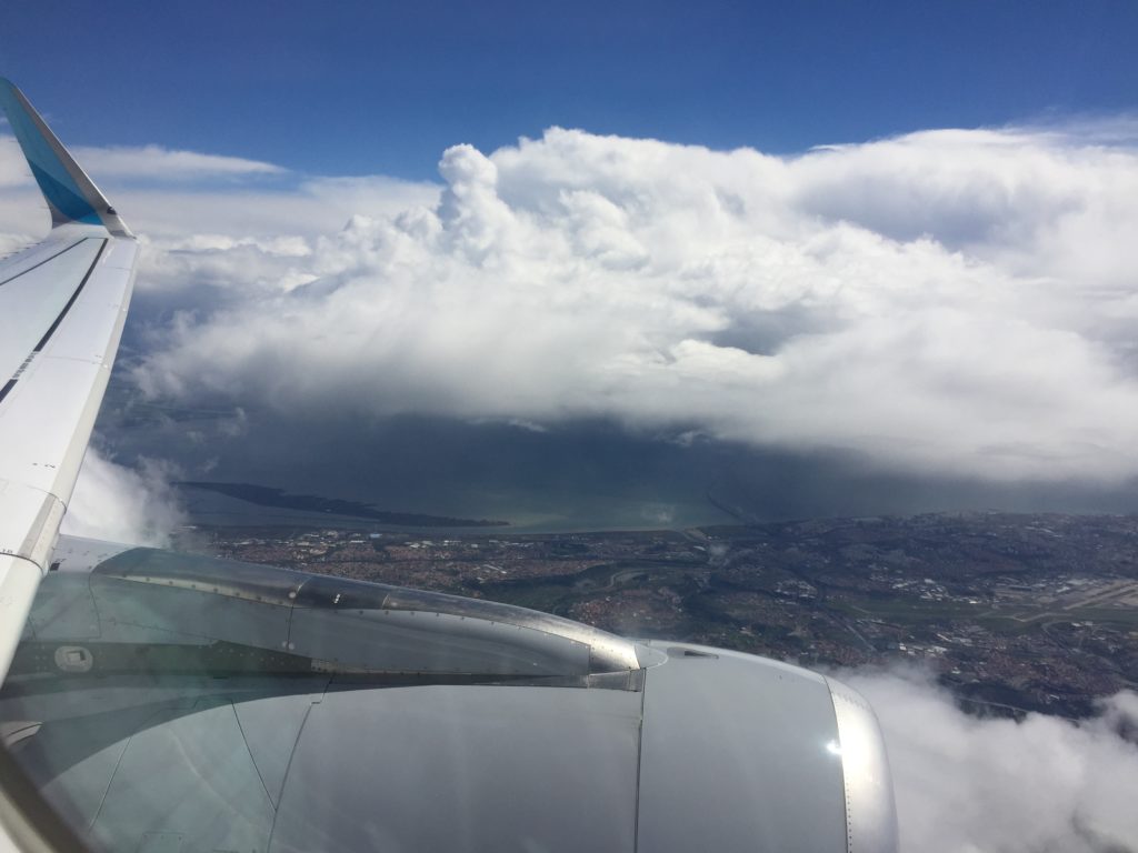 Super Ausblick beim Landeanflug in Lissabon