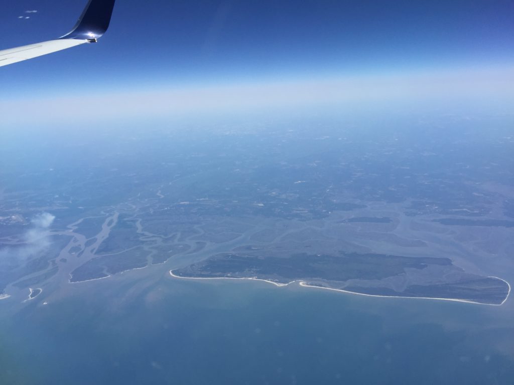 Aussicht aus dem Flugzeug auf die Küste Floridas