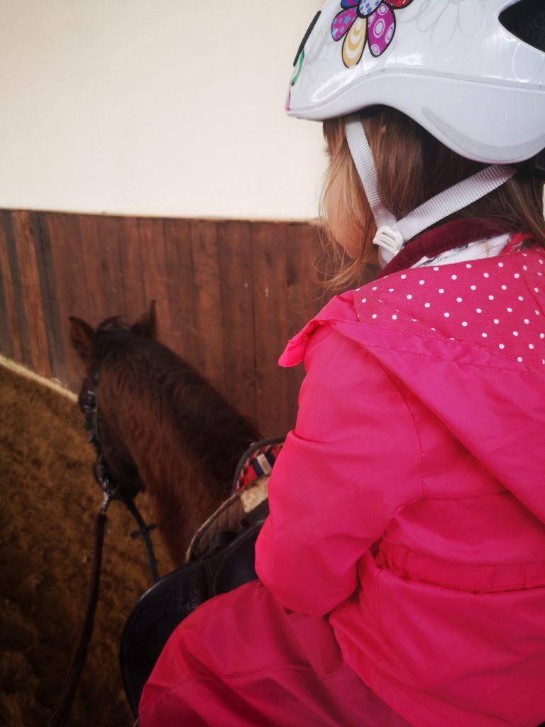 spaß beim reiten auf einem pony