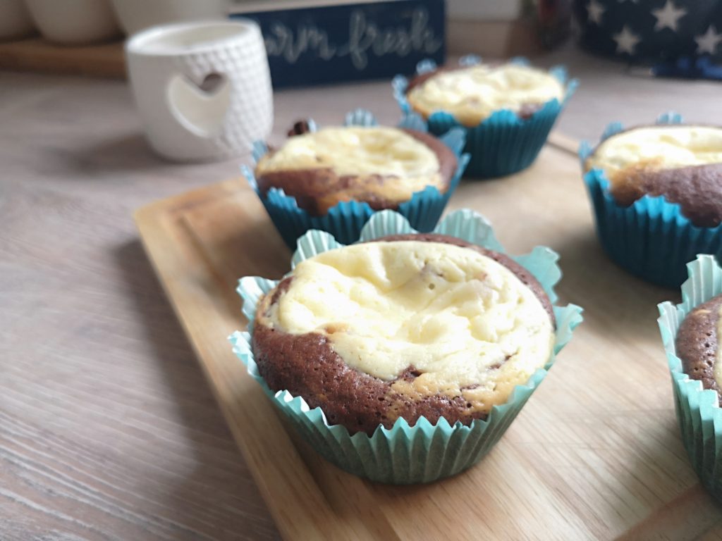 rezept für leckere brownie cheesecake muffins