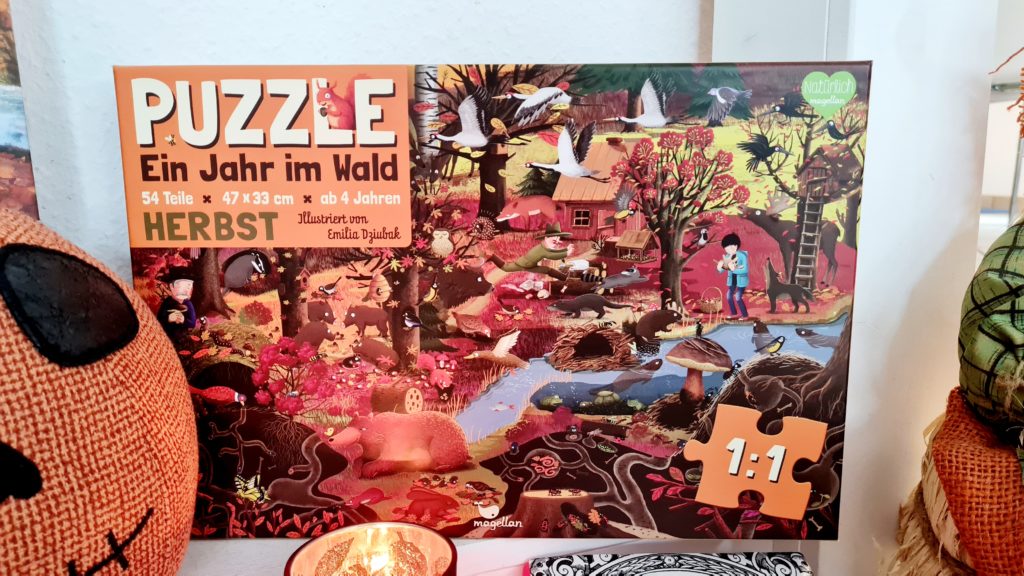 puzzle für kinder - ein jahr im wald herbst