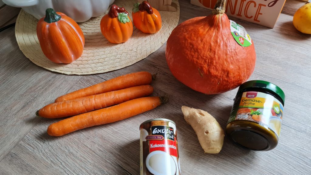 Kürbissuppe mit Kokosmilch und Ingwer