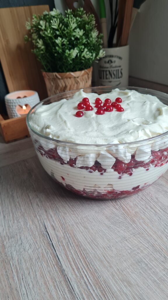 schnelles sommerdessert mit himbeeren und johannisbeeren