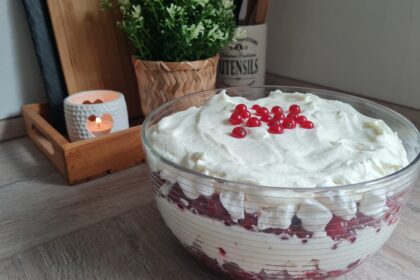 schnelles sommerdessert mit himbeeren und johannisbeeren